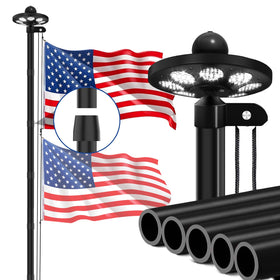 GHOSOONE heavy-duty flag pole outdoor light offers sturdy wind resistance for yard displays.