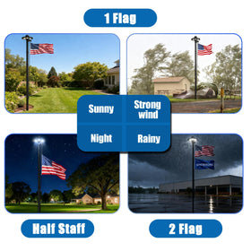 GHOSOONE pulley system for dual flags ensures smooth, tangle-free operation.