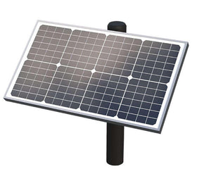 Ghost Controls AX30 30W solar panel recharging the gate opener's batteries in sunlight