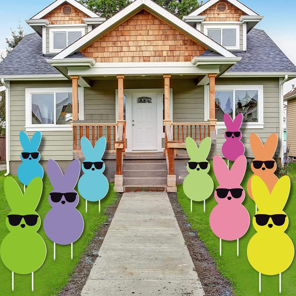 GHSJYO garden display of Easter yard signs for a lively landscape.
