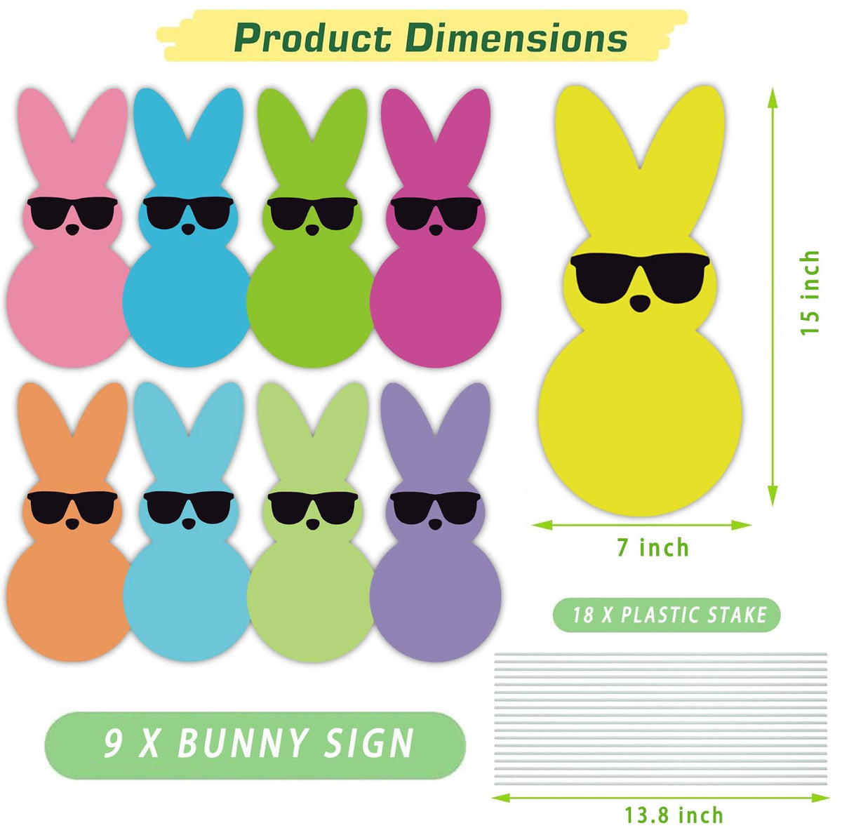 GHSJYO Easter yard sign ground stake inserted for quick setup on porches.