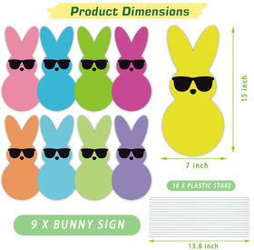 GHSJYO Easter yard sign ground stake inserted for quick setup on porches.
