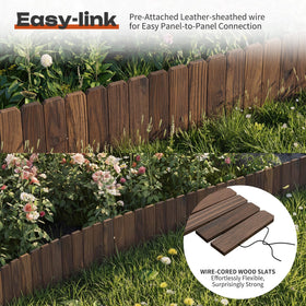 GHWIE garden edging border wood panel around flower beds creates visual interest.