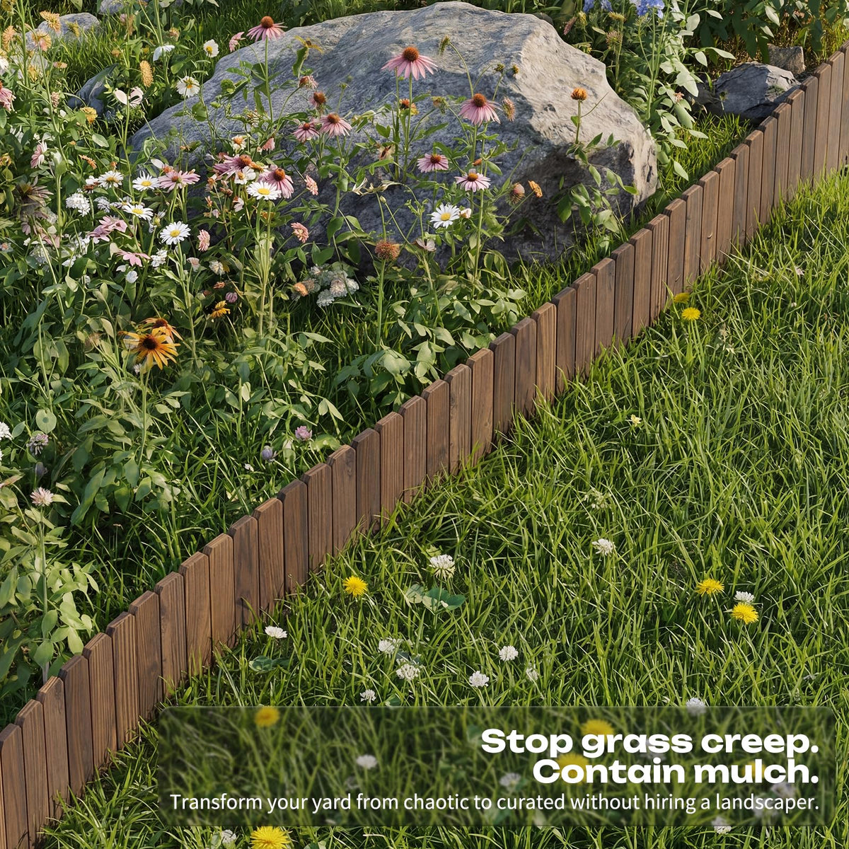 GHWIE Garden Edging Border wood panel kit supports versatile landscaping options