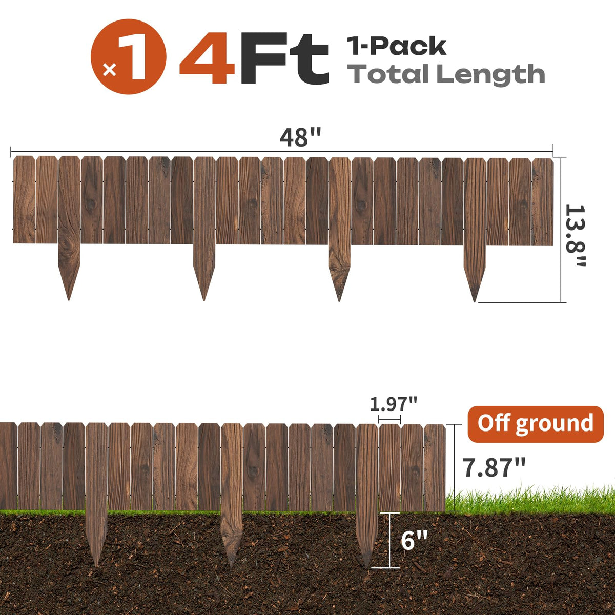 GHWIE Garden Edging Border wood panel creates precise lawn edges for neat spaces