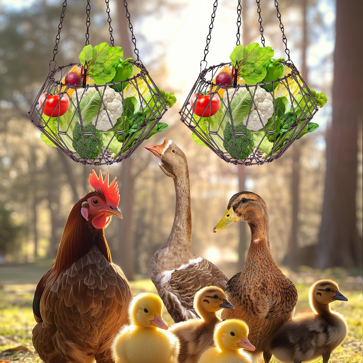 GHWMYD feeder in coop setting saves space and supports multiple birds
