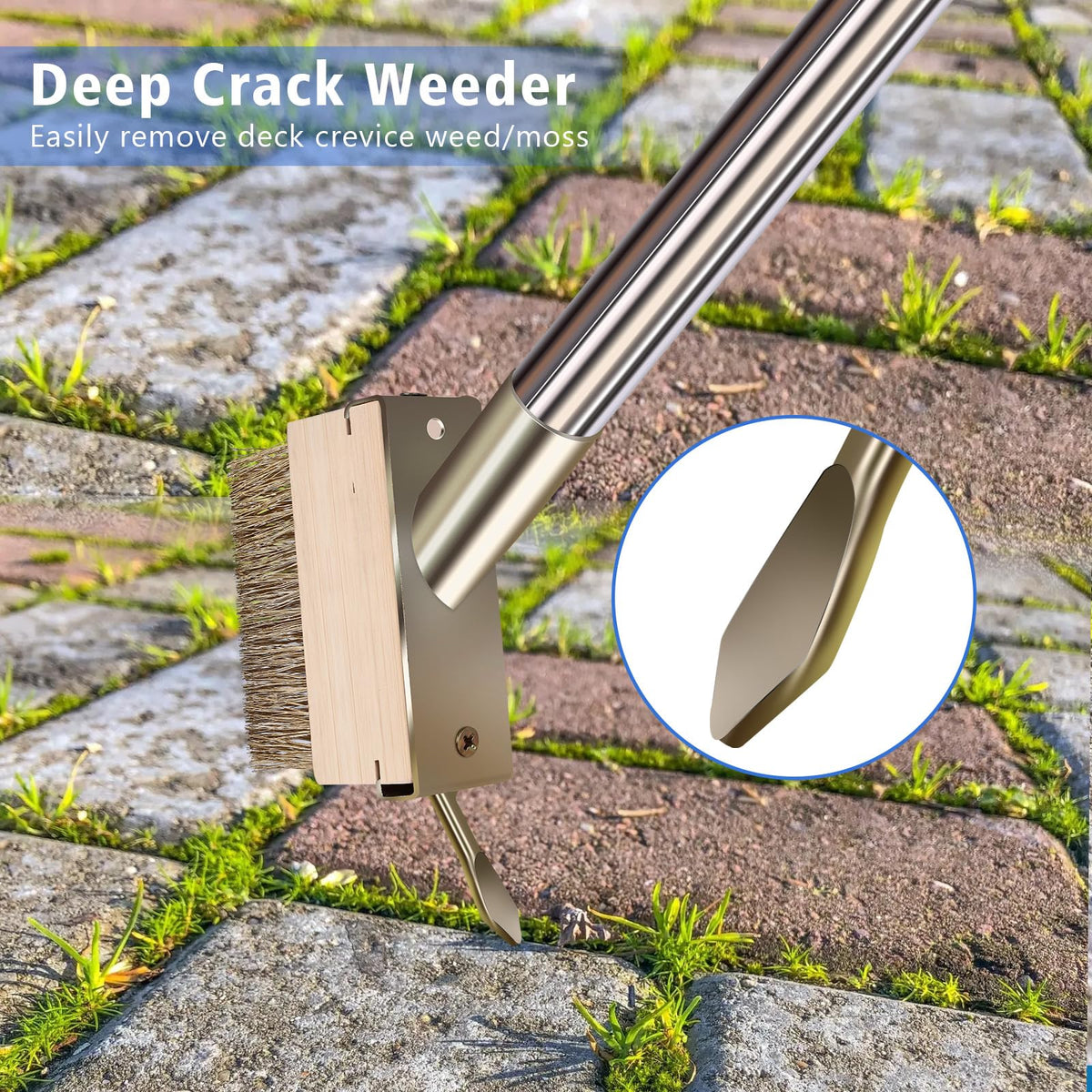 GHWMYD replaceable brush heads scrubbing cracks and gaps between pavers