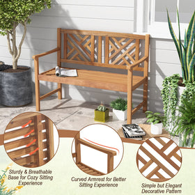 Giantex bench armrests provide ergonomic support for outdoor lounging
