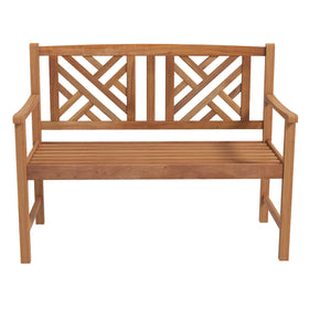 Giantex outdoor bench seat in acacia wood for two people, ideal for patios