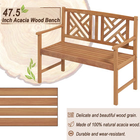 Giantex acacia wood grain highlights natural warmth in garden decor