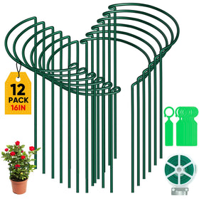 Gicare 12-pack plant support stakes form half-round frames for stable support