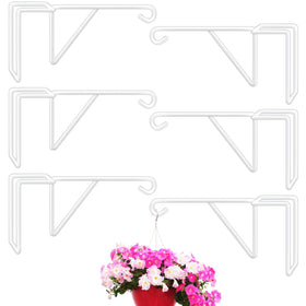Gicare vinyl fence hooks mounted on a fence rail for secure plant hanging.