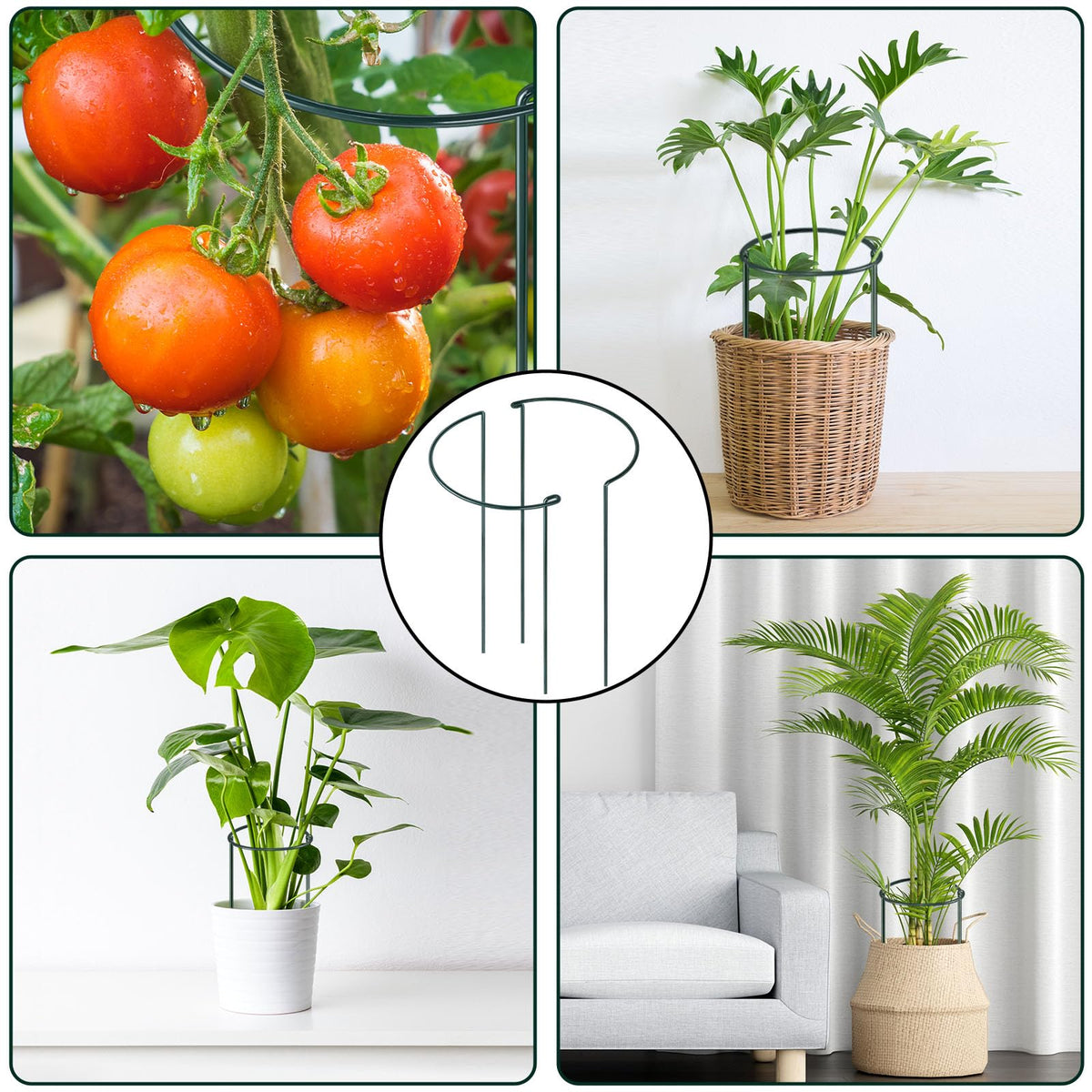Gicare dark green finish blends with foliage while adding sturdy structure