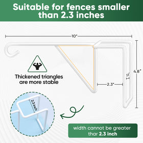 Gicare hooks fit fences up to 2.2 inches wide for versatile use