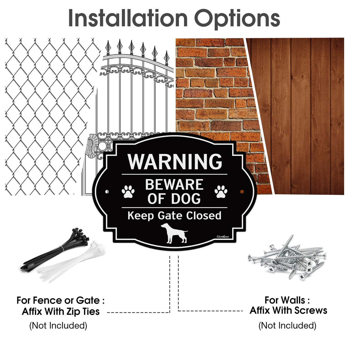 GicnKeuz easy-install sign with predrilled holes for quick mounting