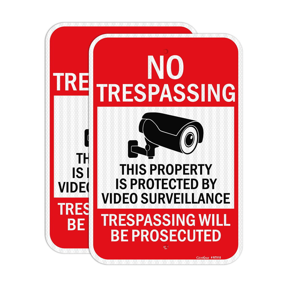 GicnKeuz no trespassing sign 18x12 front view for property visibility