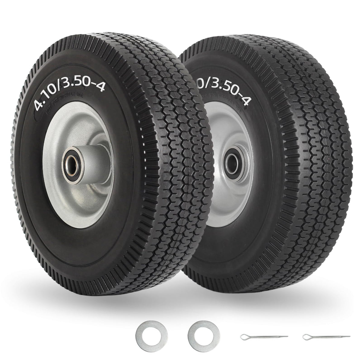 GICOOL 10in solid tire front view highlighting puncture-proof design for carts