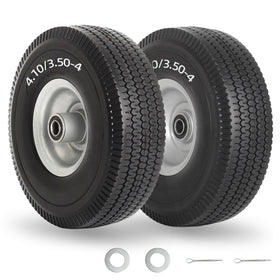 GICOOL 10in solid tire front view highlighting puncture-proof design for carts