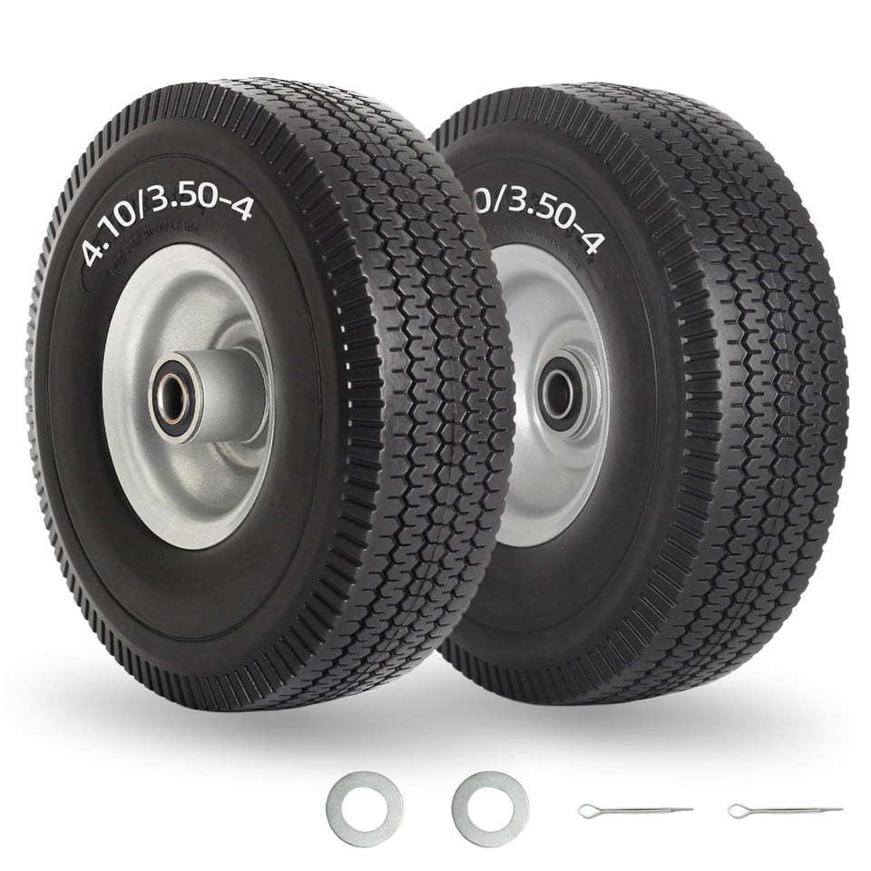 GICOOL 10in solid tire front view highlighting puncture-proof design for carts