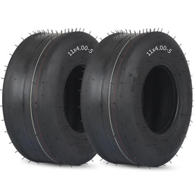 GICOOL 11x4.00-5 tubeless tire side view for smooth mowing