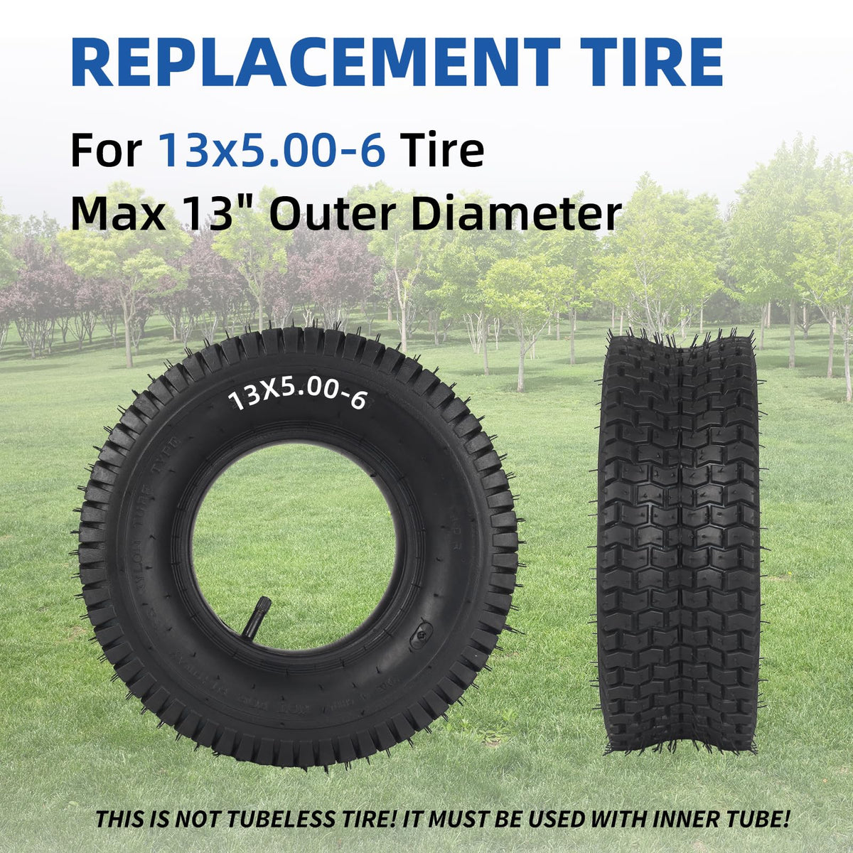 GICOOL 13x5-00-6 inner tube in natural rubber for reliable inflation and puncture resistance.