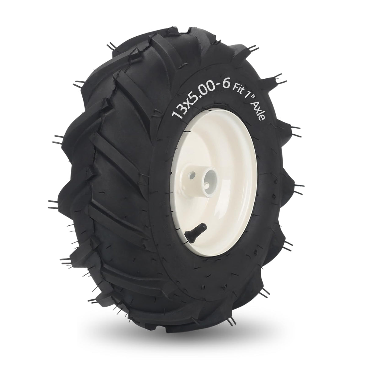 GICOOL 13x5-6 tiller tire left view with rugged tread for better traction