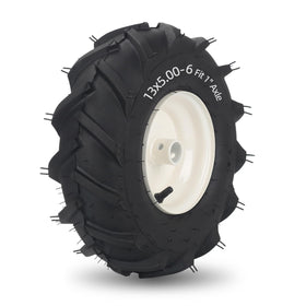 GICOOL 13x5-6 tiller tire left view with rugged tread for better traction