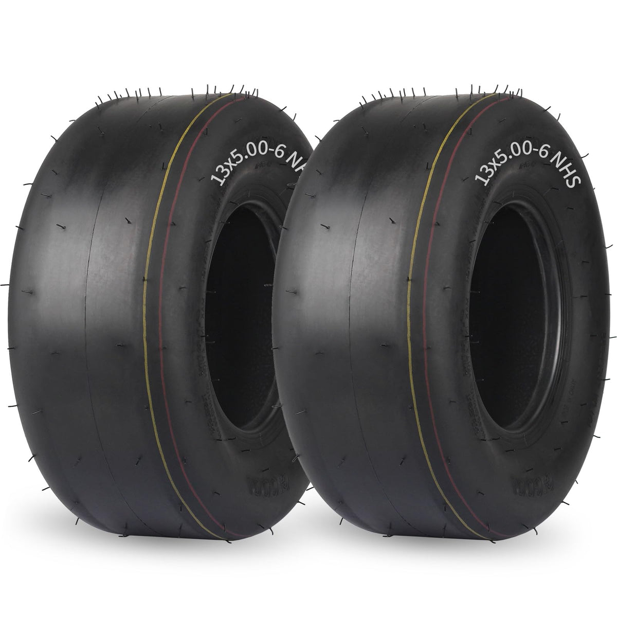 GICOOL 13x5-6 tubeless lawn-mower tire with smooth tread for comfortable rides.