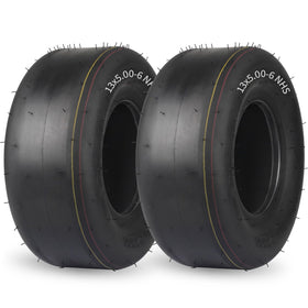 GICOOL 13x5-6 tubeless lawn-mower tire with smooth tread for comfortable rides.