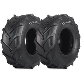 GICOOL 13x5 tire side view showing compatibility with lawn tractors.