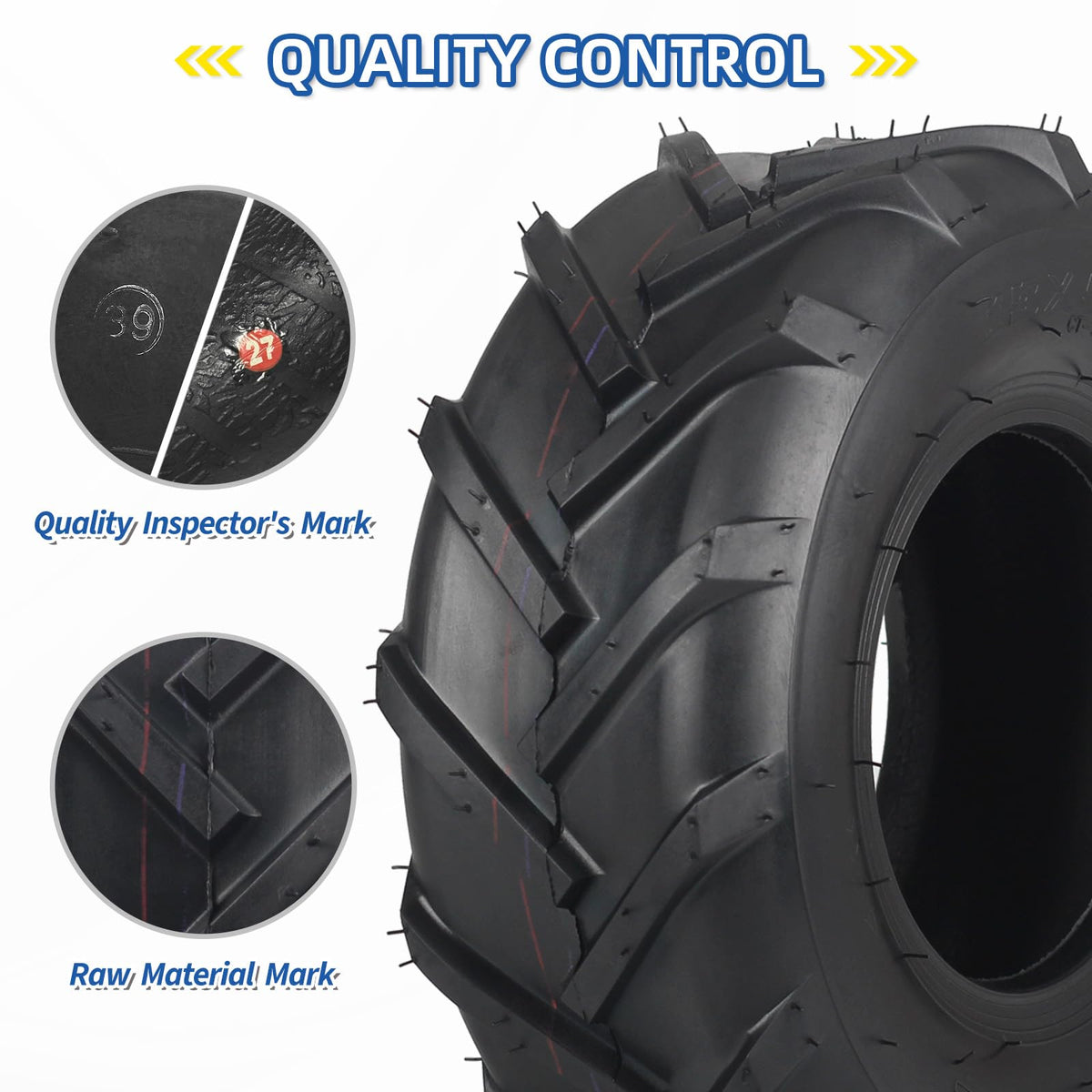 GICOOL 13x5 tire tread close-up reveals durable super lug grip.