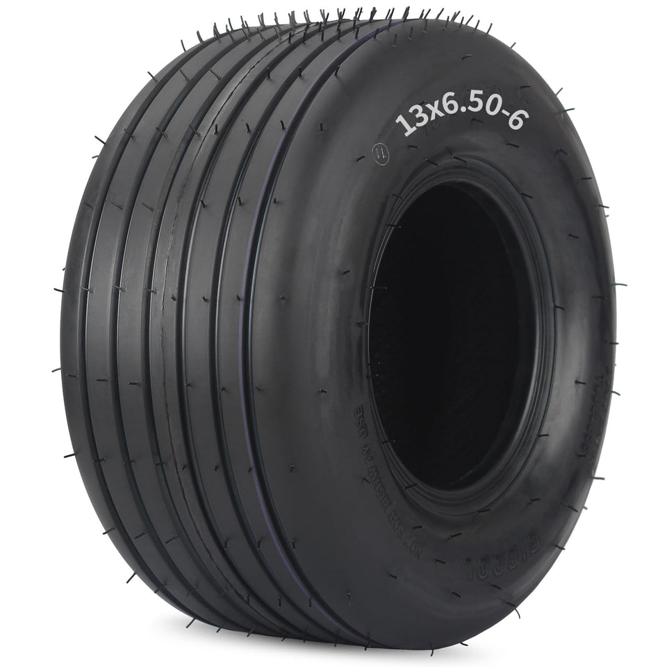 GICOOL 13x6.50-6 tubeless lawn tire for riding mowers offers a stable ride and turf-friendly design