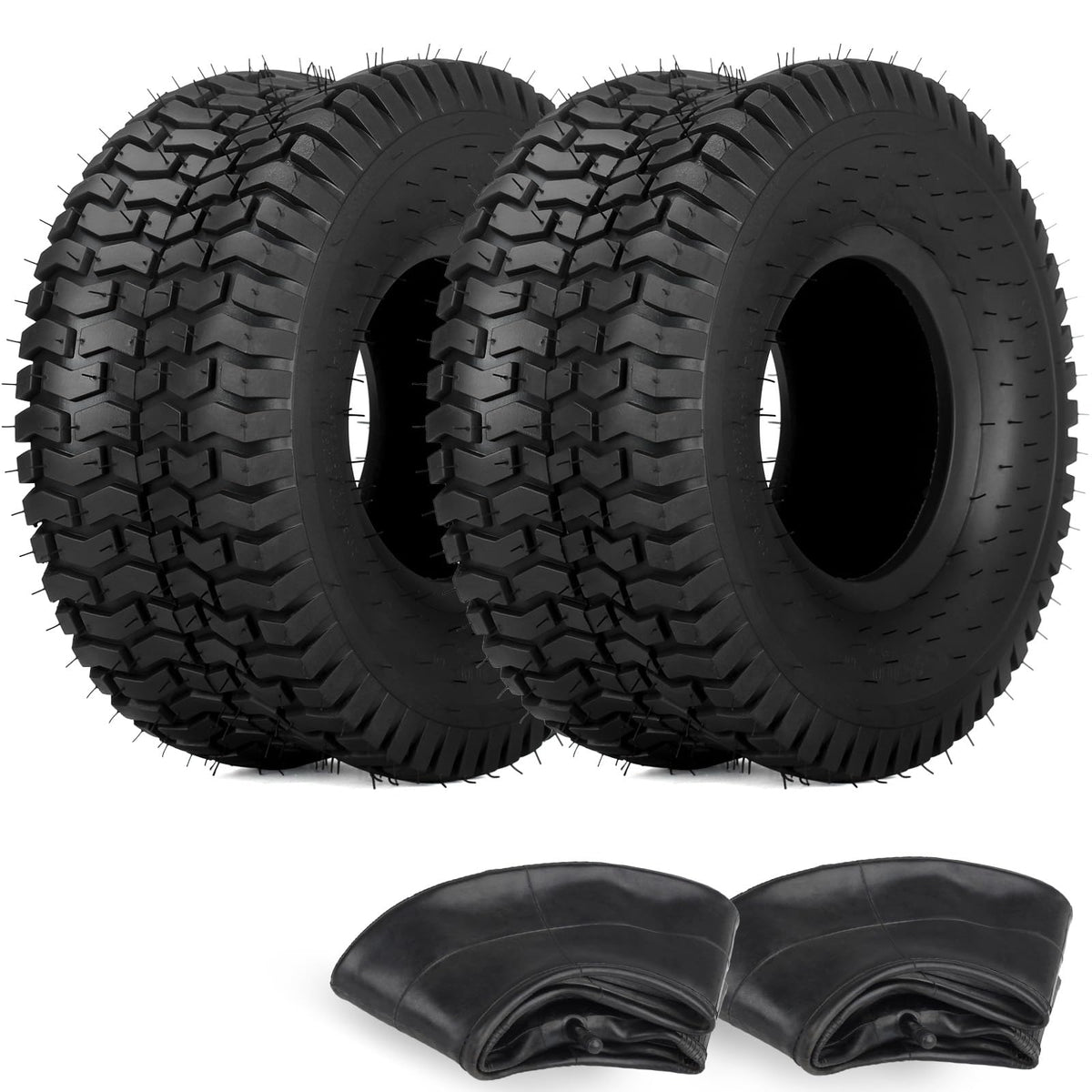 GICOOL 15x6.00-6 tire and inner tube set for front mower wheels.