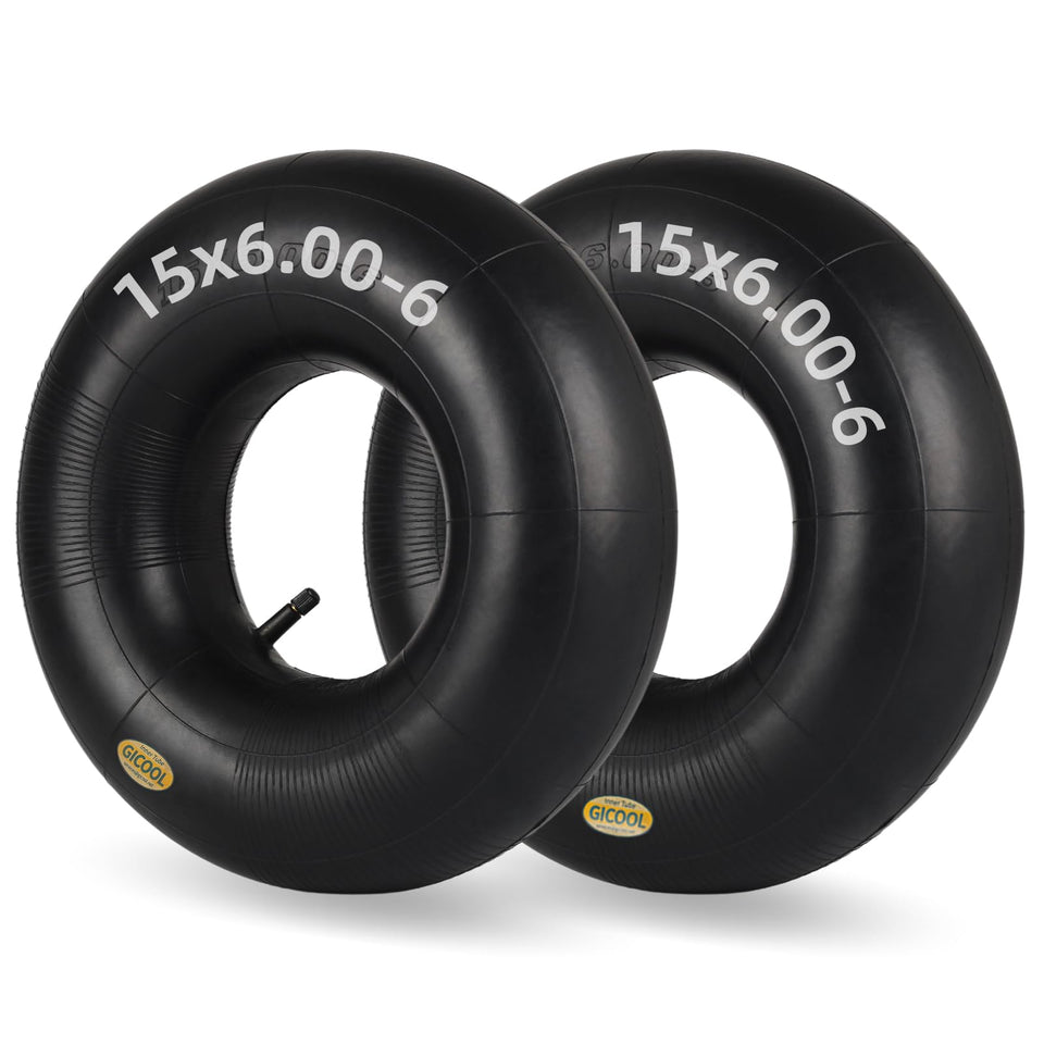GICOOL 15x6.00-6 inner tube two-pack for lawn equipment, easy replacement.