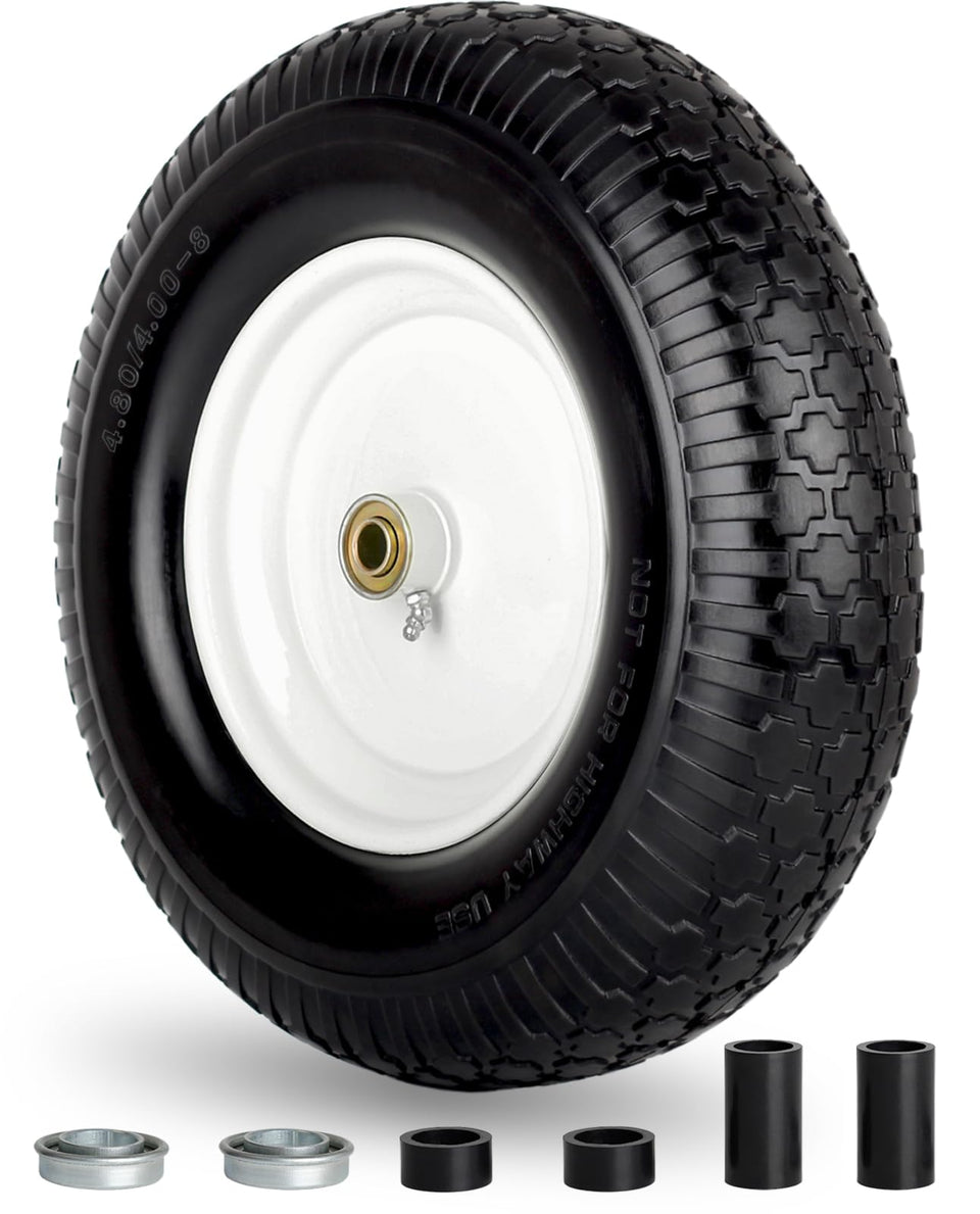GICOOL 16-inch flat-free tire for carts showing maintenance-free mobility.