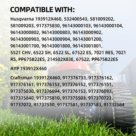 GICOOL 193912X460 wheels close-up, durable build for lawn care