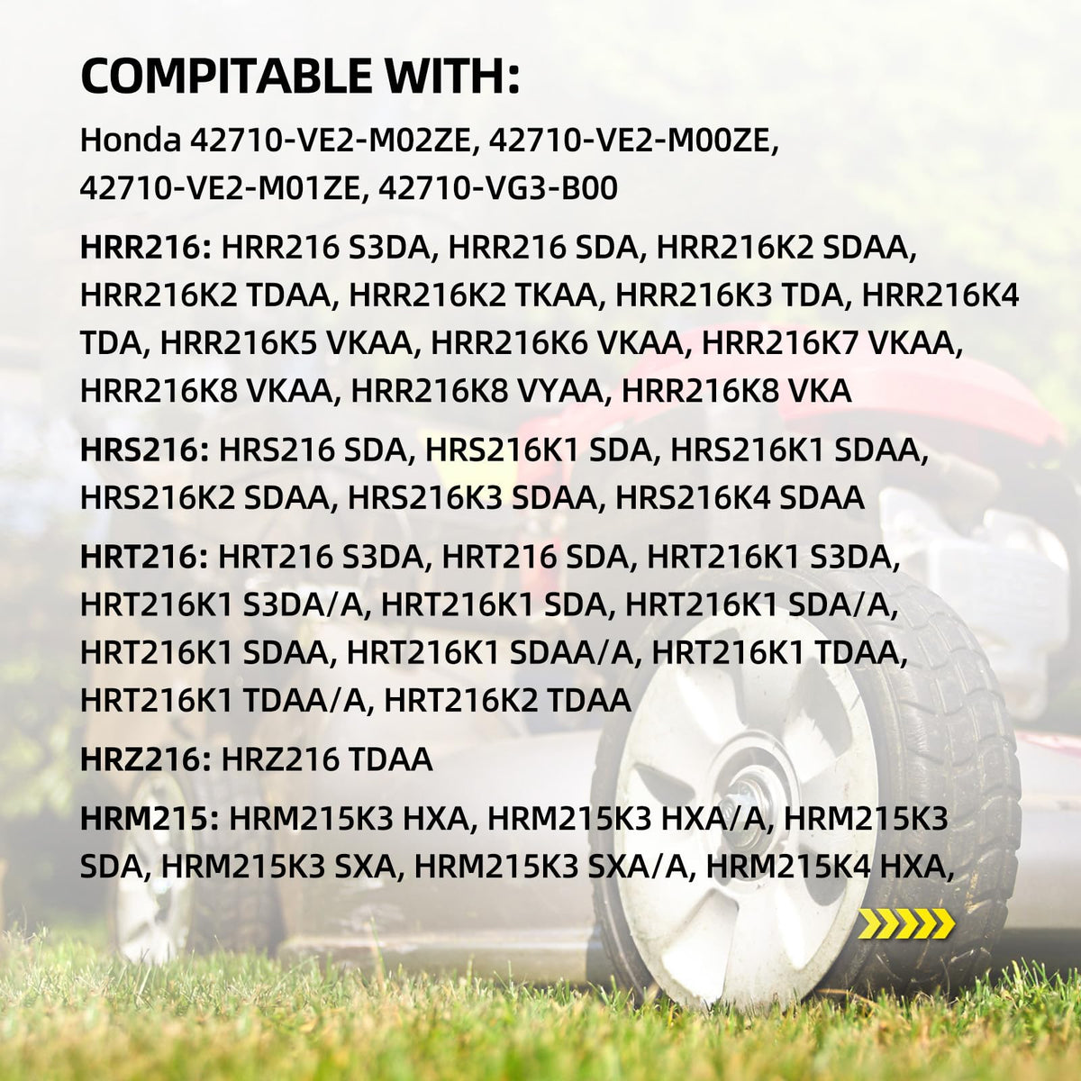 Pack of two GICOOL rear wheels for easy mower maintenance and replacements