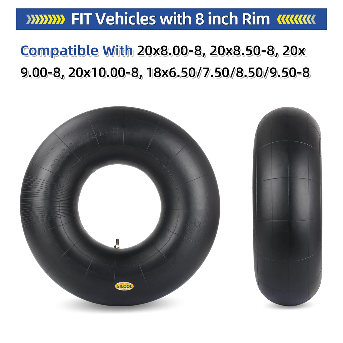 GICOOL 20x10-8 inner tube with TR4 valve for smooth rides on golf carts
