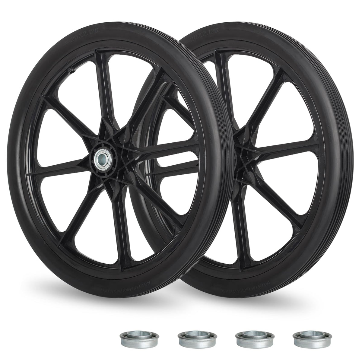GICOOL 20x2 flat-free tire side view for durable, puncture-free cart performance
