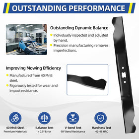 GICOOL 21-inch mulching blade made of 40MnB steel for durability and long life.