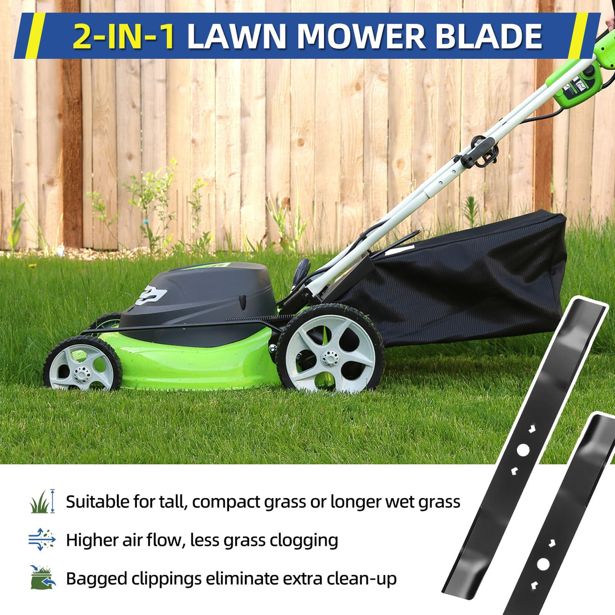 GICOOL 21-inch blade close-up edge highlights sharp, durable cutting edge.