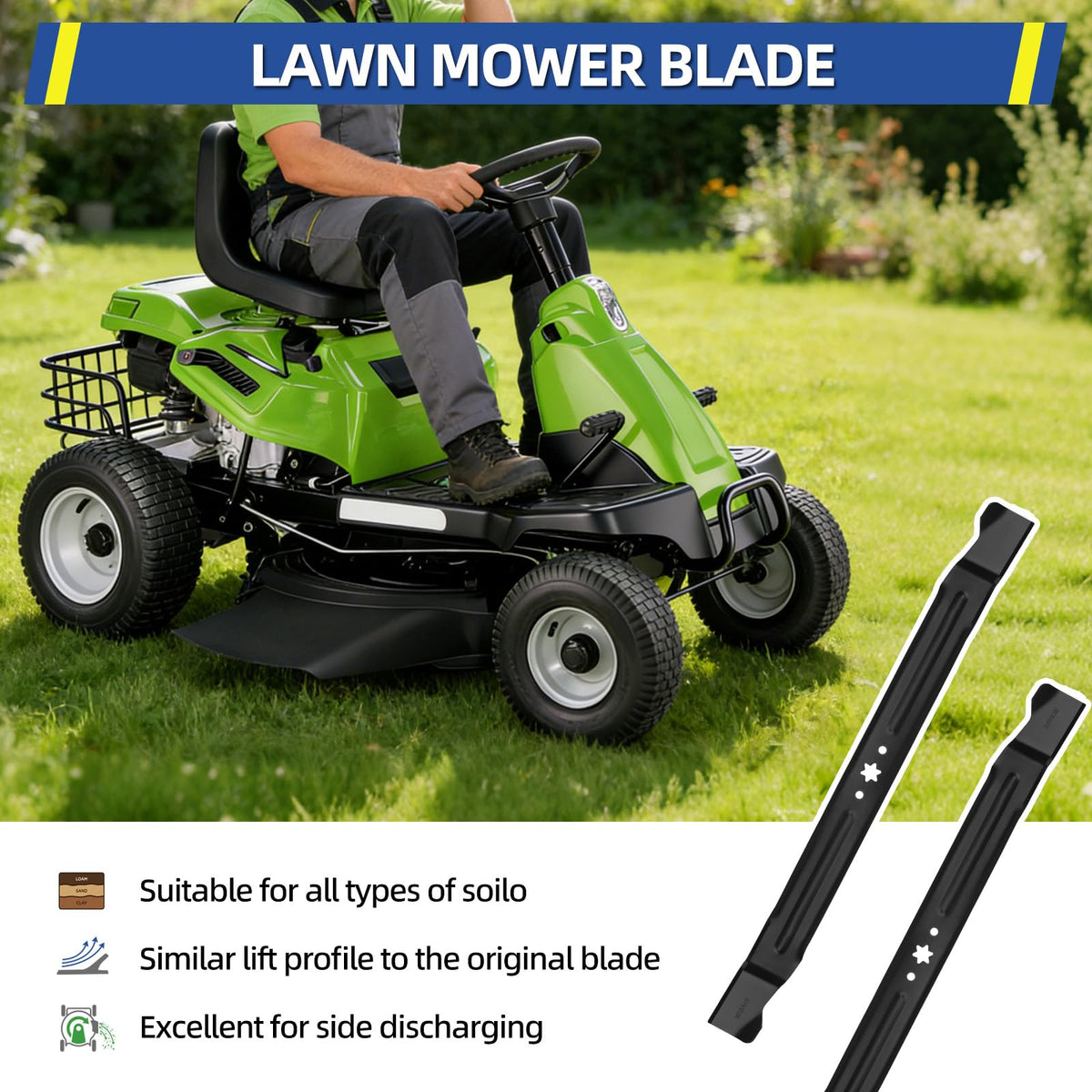 GICOOL packaging for 30-inch mower blade protects during transport.