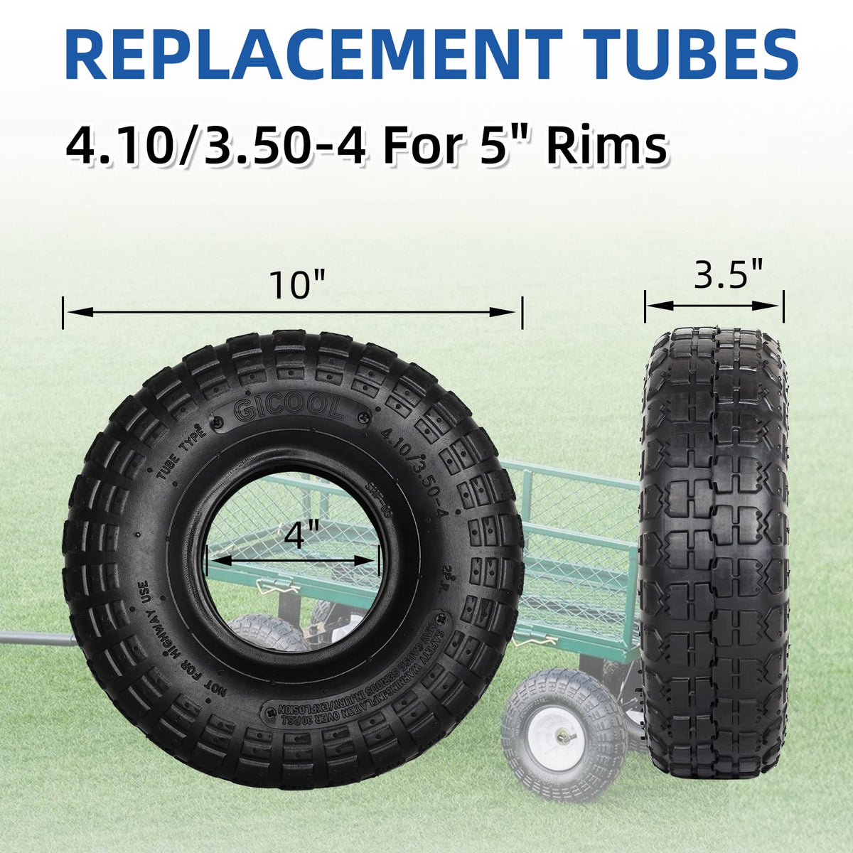 GICOOL inner tube 10-inch with natural rubber for reliable inflation