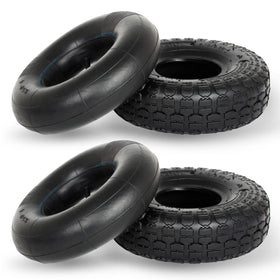 GICOOL 4.10/3.50-4 tire for 10-inch wheels showing robust construction and tread grip
