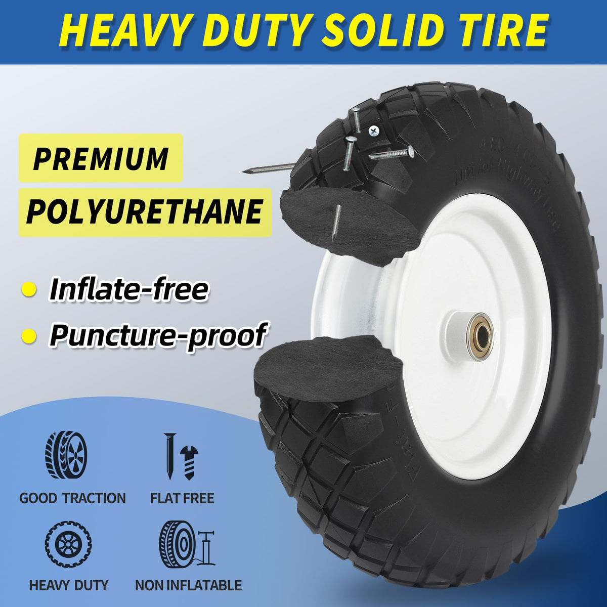 GICOOL 58 bore 34 bearing wheelbarrow tire with precise hub