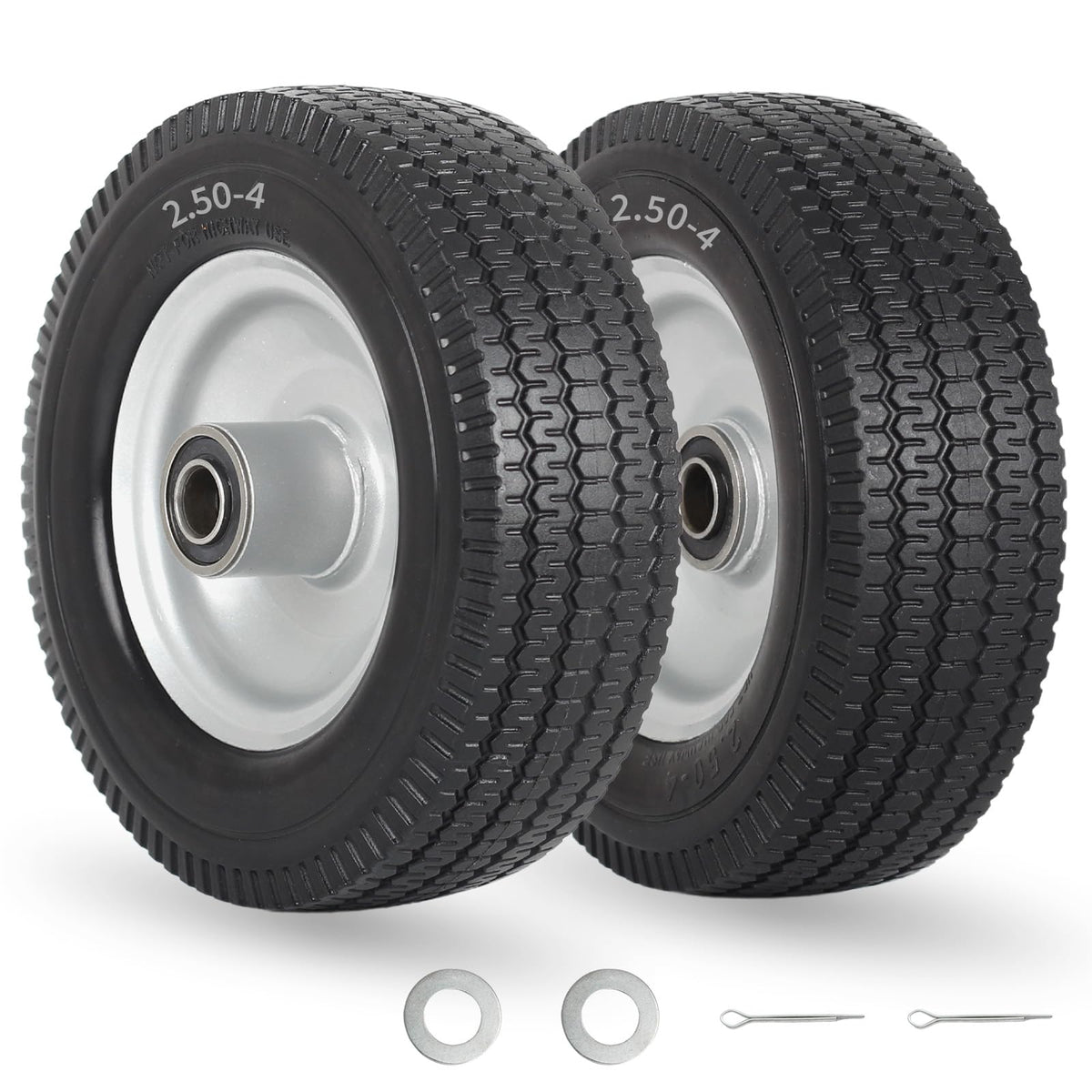 GICOOL 8-inch flat-free tire on a cart demonstrating outdoor rolling reliability.