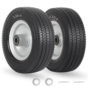 GICOOL 8-inch flat-free tire on a cart demonstrating outdoor rolling reliability.