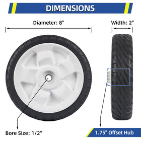 GICOOL 8-inch lawn mower wheel with Toro compatibility.
