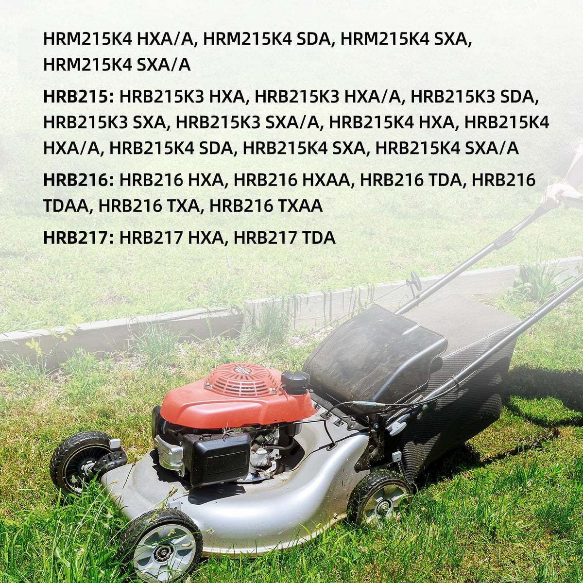 Rear wheel close-up highlighting 8-inch diameter for stable mowing