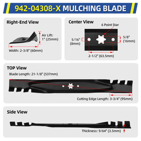 Side-view of mulching blade cutting edge delivering efficient grass processing.